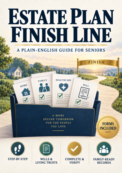 Estate Plan Finish Line；A Plain-English Step-by-Step Guide for Seniors to Complete and Verify Wills, Living Trusts, Beneficiary Choices, Powers of Attorney, Healthcare Directives, and Family Records